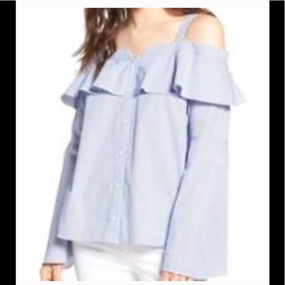 NEW Trouve Off Shoulder Bell Sleeve Top - Picture 5 of 5